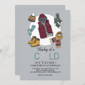 Invitation Hiver Vêtements (Devant / Derrière)