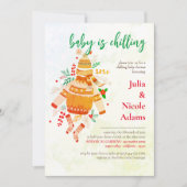 Invitation Hiver Vêtements chauds Baby shower mignon (Devant)