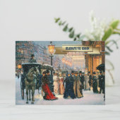 Invitation Hiver vintage Scène Parisienne Fête de Vacances (Debout devant)