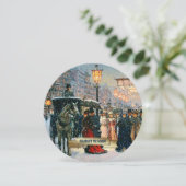 Invitation Hiver vintage Scène Parisienne Fête de Vacances (Debout devant)