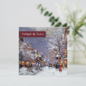 Invitation Hiver vintage Scène Parisienne Fête de Vacances (Debout devant)