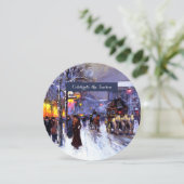 Invitation Hiver vintage Scène Parisienne Fête de Vacances (Debout devant)