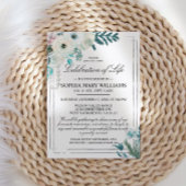 Invitation Hiver White Rose Funérailles Célébration de la vie