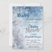 Invitation Hiver Wonderland Baby shower paysager (Devant)