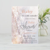 Invitation Hiver Wonderland Branches Baby shower (Debout devant)
