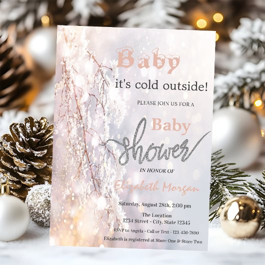 Invitation Hiver Wonderland Branches Baby shower