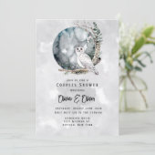 Invitation Hivernal Chouette neige Lune Aquarelle Couples Dou (Debout devant)
