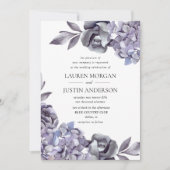 Invitation hivernal délicat hydrangea Mariage floral (Devant)