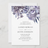 Invitation hivernal délicat hydrangea Mariage floral (Devant)