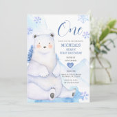 Invitation Hivernal Ours mou Flambeau de neige Forêt Premier (Debout devant)