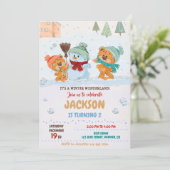 Invitation hivernale merveilleuse Teddy Ours anniv (Debout devant)