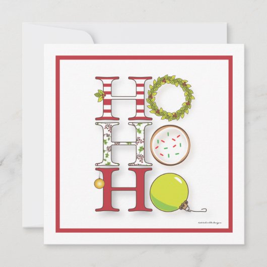 Invitation Ho HO Happy Holiday Christmas Party (Devant)