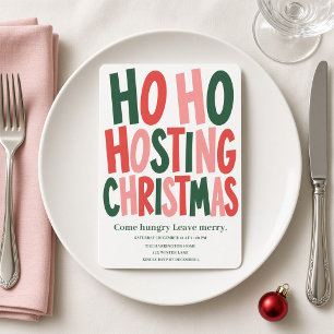 Invitation Ho Ho Hébergement de la fête de Noël en couleur