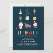 Invitation HO HO HO Christmas Couple Baby shower (Devant)