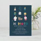 Invitation HO HO HO Christmas Couple Baby shower (Debout devant)
