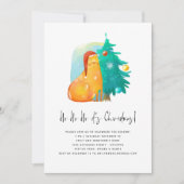 Invitation Ho Ho Ho Cute Cat Tree Fête de Noël (Devant)