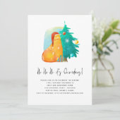 Invitation Ho Ho Ho Cute Cat Tree Fête de Noël (Debout devant)