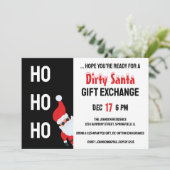 Invitation HO HO HO Dirty Père Noël Christmas Party Modern (Debout devant)