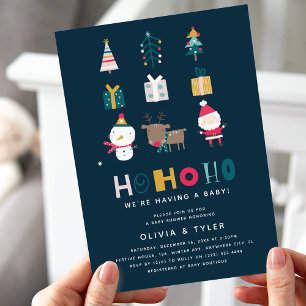 Invitation Ho Ho Ho Fête de Bébé de Noël pour les Couples