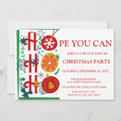 Invitation Ho Ho Ho | Fête de Noël traditionnelle Inv (Devant)