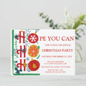 Invitation Ho Ho Ho | Fête de Noël traditionnelle Inv (Debout devant)