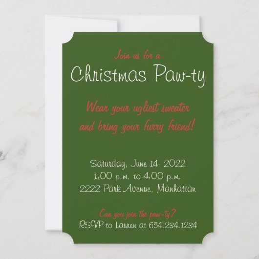 Invitation Ho Ho Ho Great Dane Joyeux Noël (Dos)