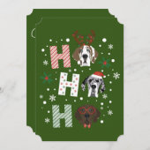 Invitation Ho Ho Ho Great Dane Joyeux Noël (Devant / Derrière)