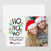 Invitation Ho ho ho ho Photo Holiday Card (Devant / Derrière)