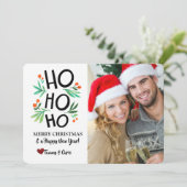 Invitation Ho ho ho ho Photo Holiday Card (Debout devant)