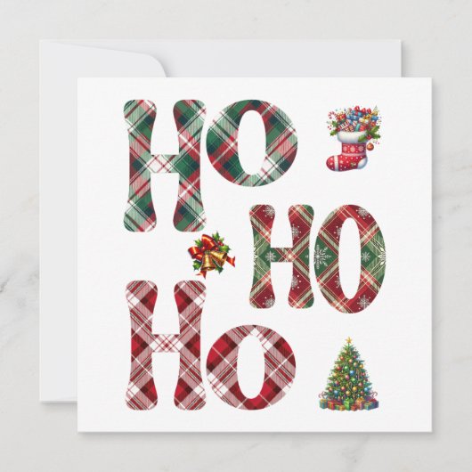 Invitation Ho Ho Ho Joué Noël (Devant)