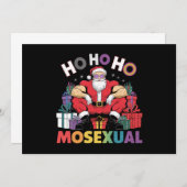 Invitation Ho Ho Ho Mosexuel Gay Santa LGBT Gay Pride Noël (Devant / Derrière)