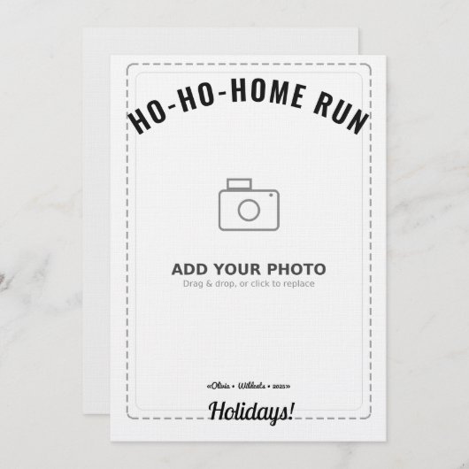 Invitation Ho-Ho-Home Run Raccoon Holiday Card (White Back) (Devant / Derrière)
