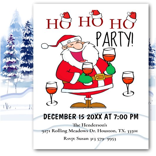 Invitation Ho Ho Santa Noël