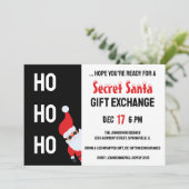 Invitation HO HO Secret Père Noël Christmas Party (Debout devant)