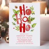 Invitation Ho Ho Watercolor Fête de Noël