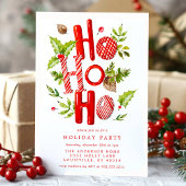 Invitation Ho Ho Watercolor Fête de Noël