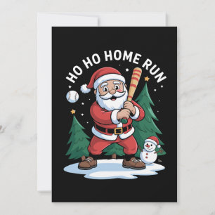 Invitation Ho Home Run Noël Santa Baseball Bonhomme de neige