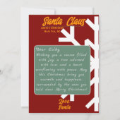 Invitation HO, oh ! LETTRE MERRY CHRISTMAS (Dos)