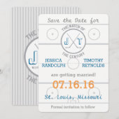 Invitation Hockey Amour Sauvegarder la Date (Devant / Derrière)