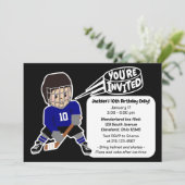Invitation Hockey Anniversaire Fun Retro Design (Debout devant)