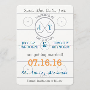 Invitation Hockey Love Save the Date