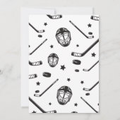 Invitation Hockey noir et blanc 9e anniversaire (Dos)