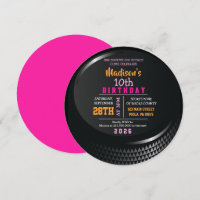 HOCKEY PUCK RONUND Girls Anniversaire Fête Invitat
