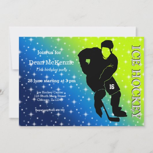 Invitation Hockey sur glace (Devant)