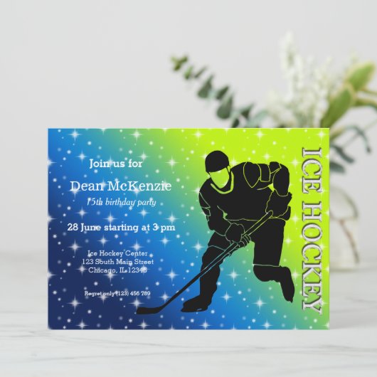 Invitation Hockey sur glace (Debout devant)