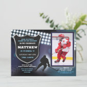 Invitation Hockey sur glace Anniversaire de la fête Sports Ph (Debout devant)