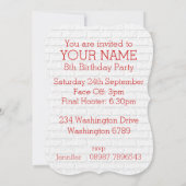 Invitation Hockey sur glace du Jersey (Dos)