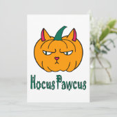 Invitation Hocus pawcus Halloween citrouille ginger cat magie (Debout devant)