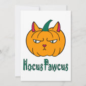 Invitation Hocus pawcus Halloween citrouille ginger cat magie (Dos)