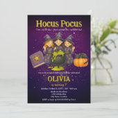 Invitation Hocus Pocus Halloween fête d'anniversaire (Debout devant)